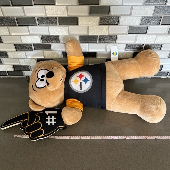 Pittsburgh Steelers NFL Football Bear Plush #1 Finger T-Shirt / 14” / BRAND NEW - Picture 16 of 16